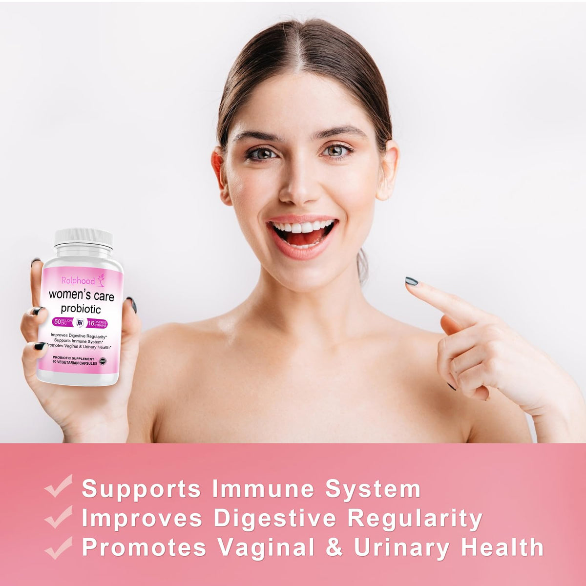 Rolphood Probiotique Vaginal emballage avec informations sur le produit