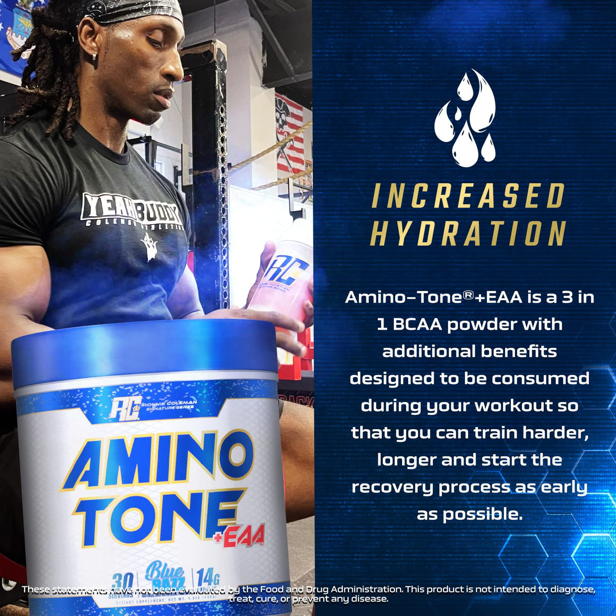 Ronnie Coleman Amino-Tone EAAs Poudre Cerise Limeade 660g en action à la salle de sport