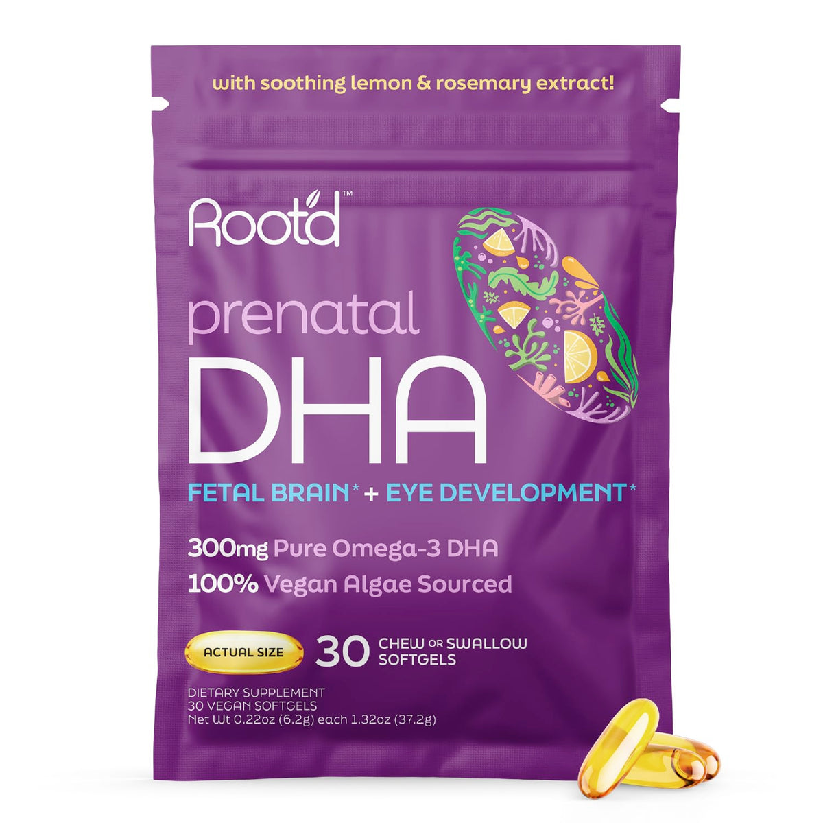 Root'd DHA Prénatal Végétal 300mg boîte avant vue