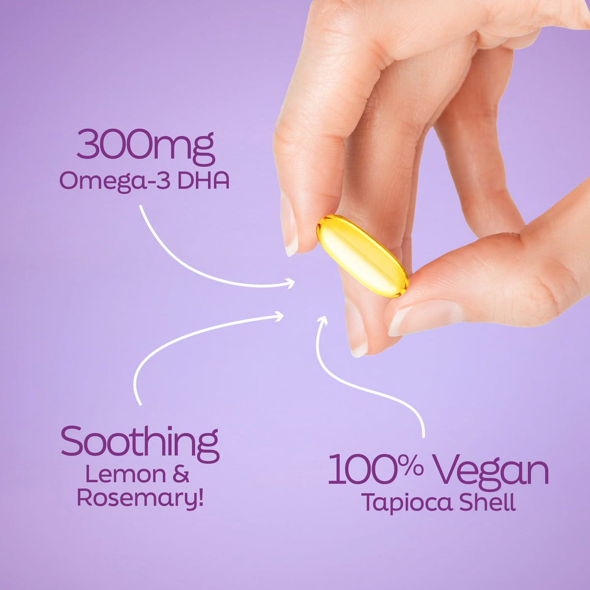 Root'd DHA Prénatal Végétal 300mg ingrédients sur étiquette