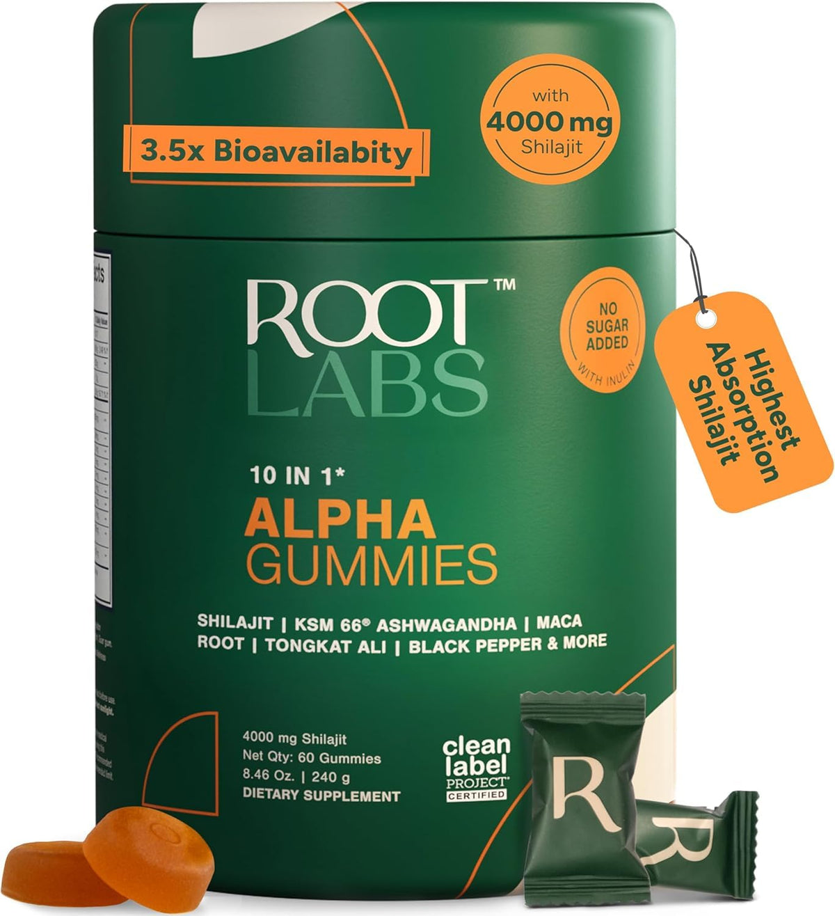 ROOT LABS Gummies Shilajit 10-en-1 400 mg emballage avant