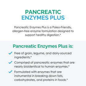 Rootcology Pancreatic Enzymes Plus, capsules sur une surface blanche