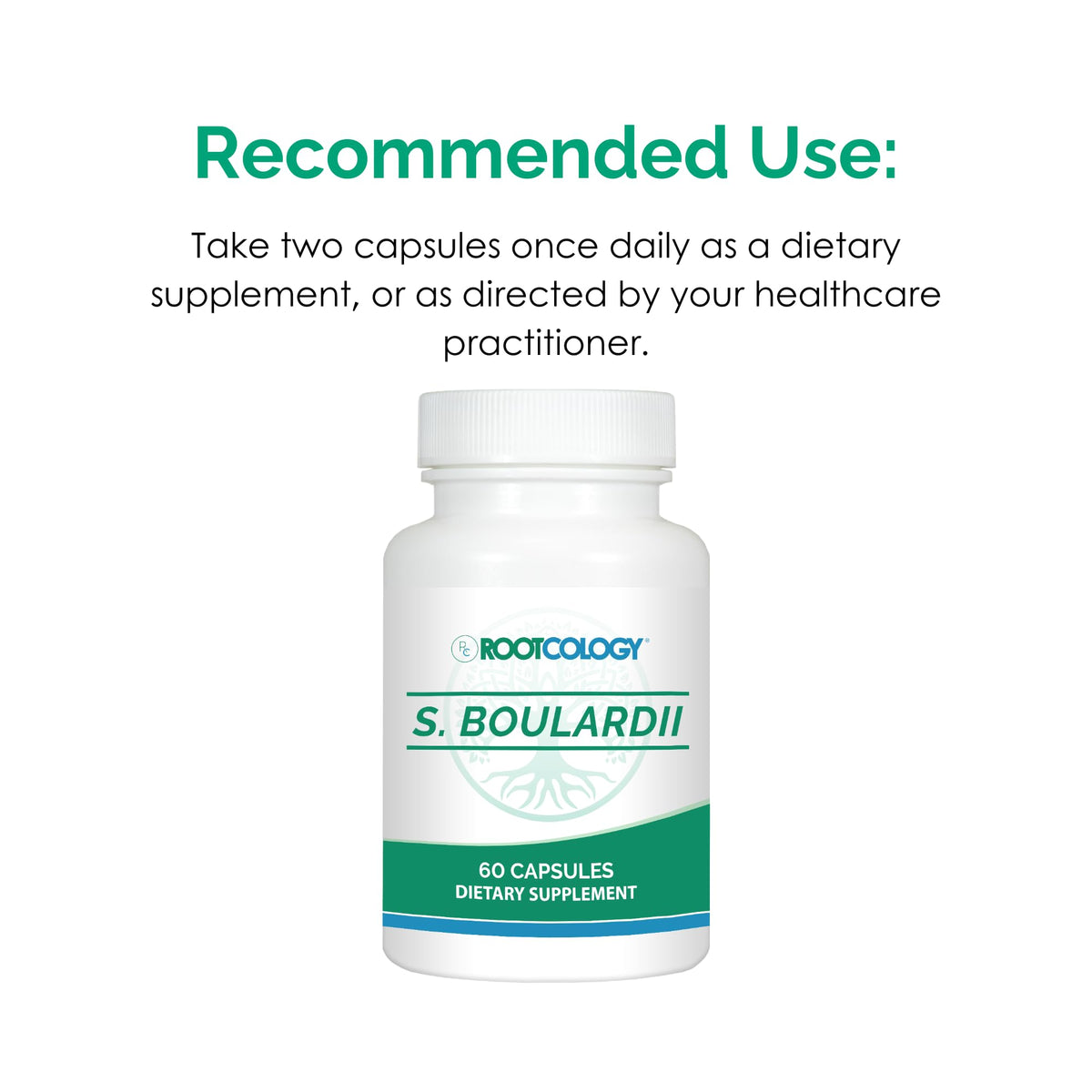 Rootcology S. Boulardii capsules avec un fond naturel