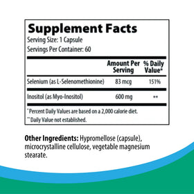 Rootcology Sélénium + Myo-Inositol - étiquette du produit