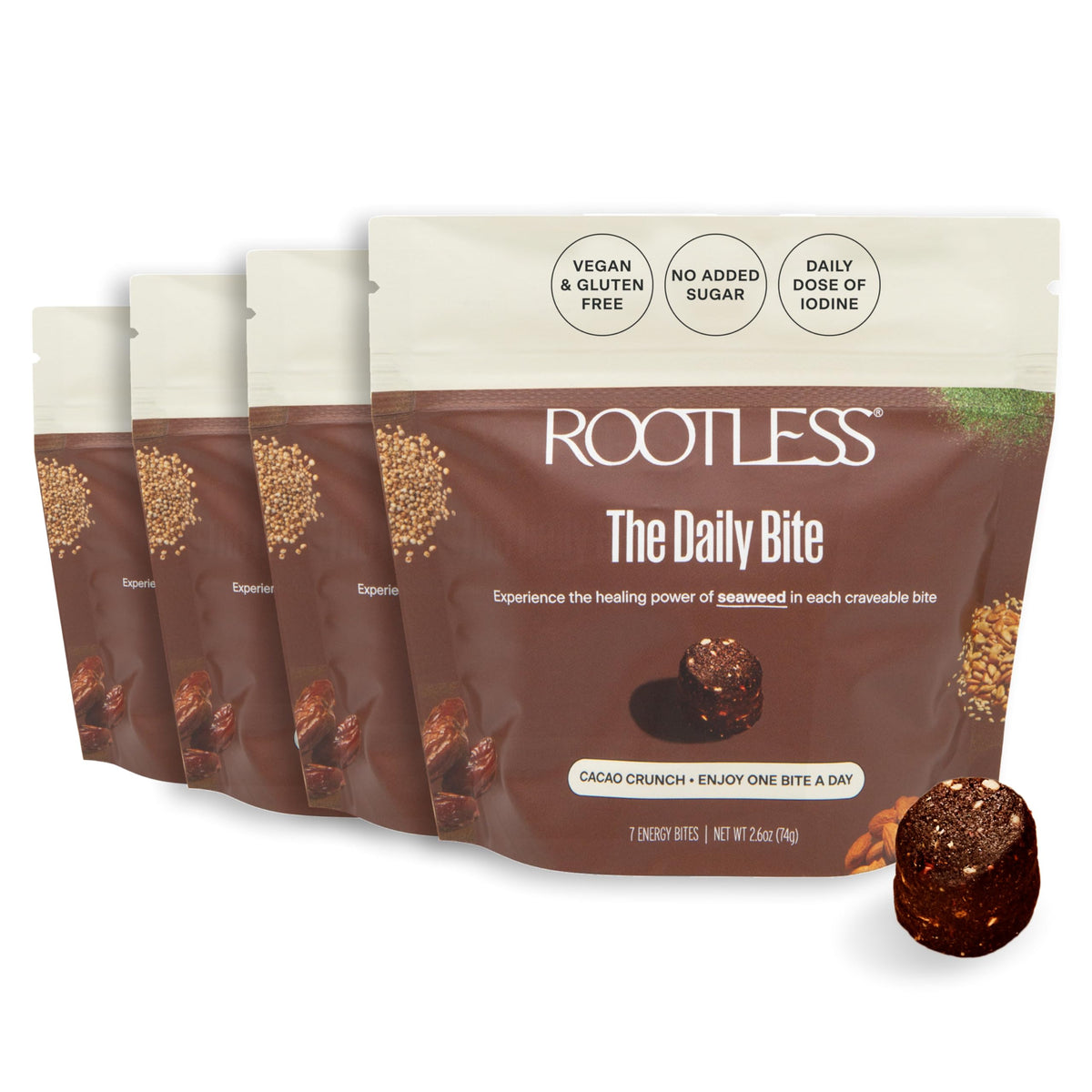 Rootless Daily Bites Cacao Crunch 420g vue de face