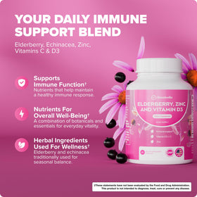 Rosabella Baies de Sureau, Zinc & Vitamine D3 capsules, côté