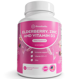 Rosabella Baies de Sureau, Zinc & Vitamine D3 capsules, vue de face
