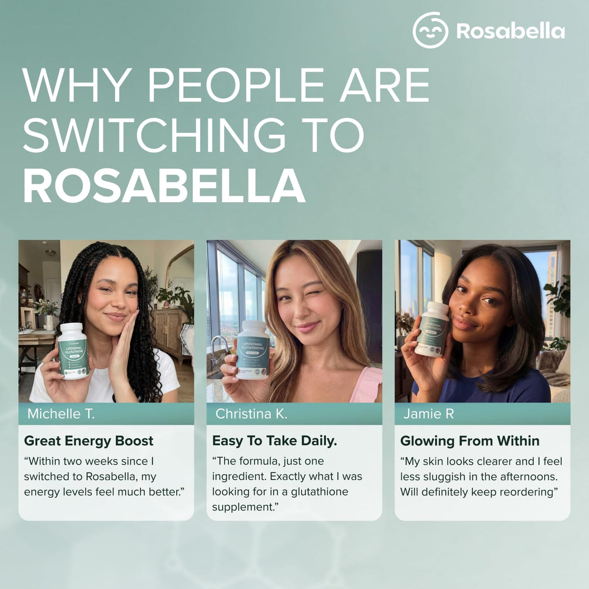 Rosabella Glutathione Liposomal 500mg boîte avec vue latérale