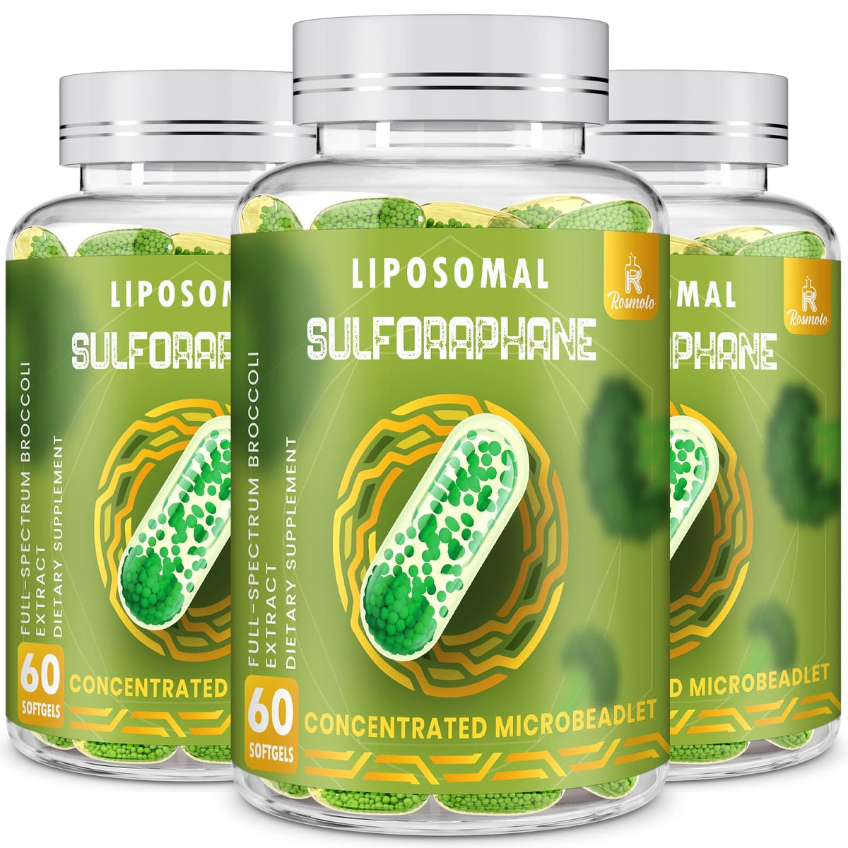 Rosmolo Sulforaphane 800 mg gélules sur fond blanc
