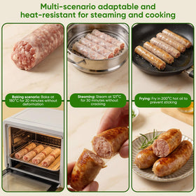 Rouleau de saucisses collagène FAIRSKY sur une table de cuisine