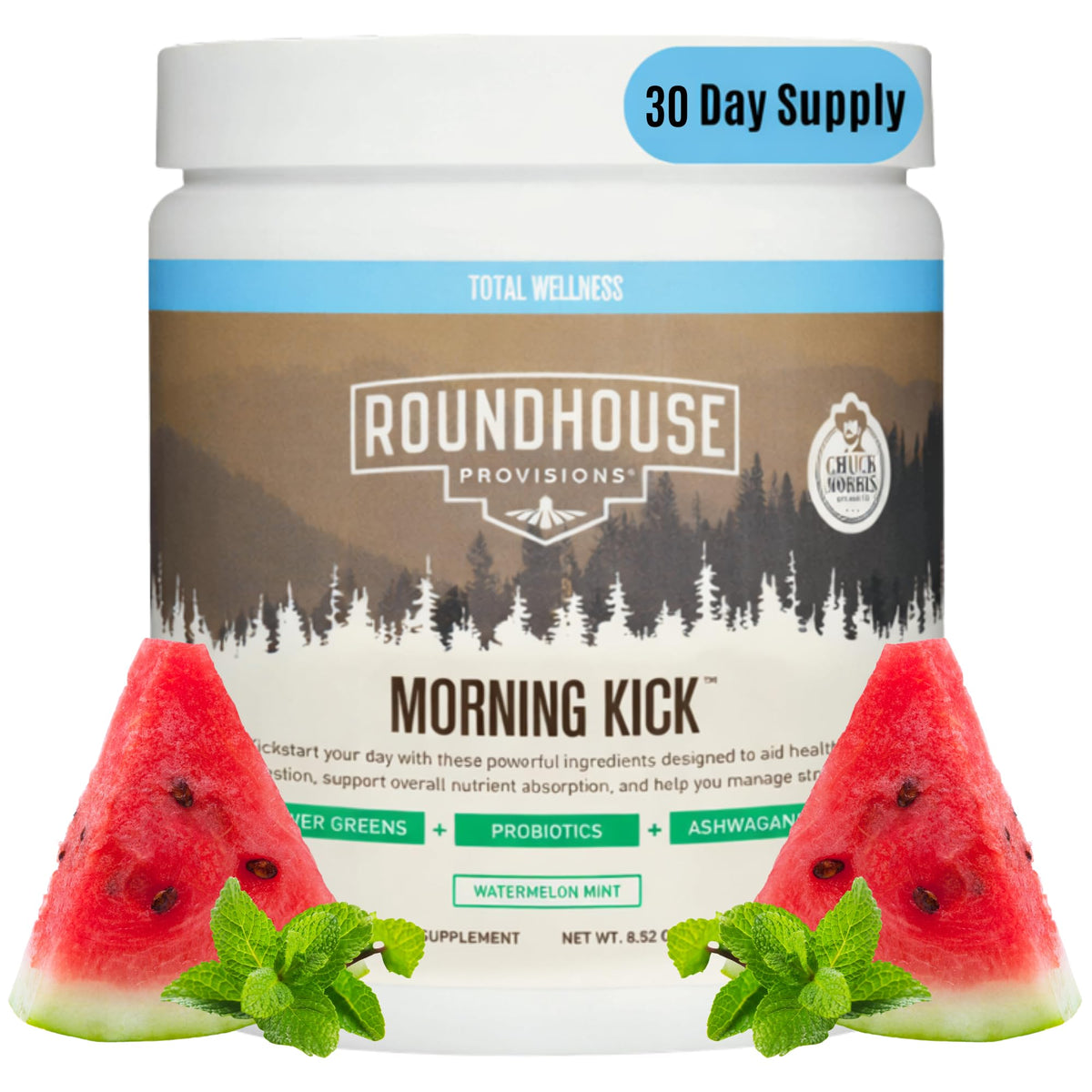 ROUNDHOUSE PROVISION Morning Kick Greens packaging front view