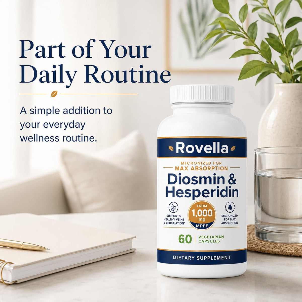Rovella Diosmine et Hespéridine capsules avec des ingrédients naturels