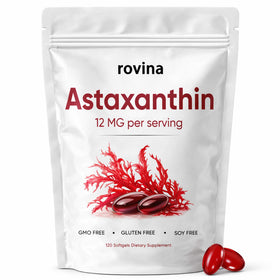 ROVINA Astaxanthin 12mg gélules douces vue avant avec emballage