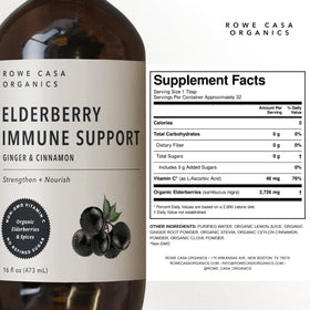 Rowe Casa Organics Sirop de Sureau Bio 473 mL avec étiquette