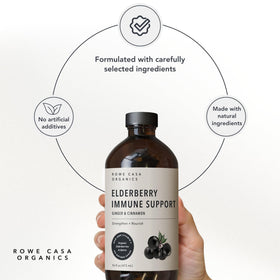 Rowe Casa Organics Sirop de Sureau Bio 473 mL couvercle ouvert