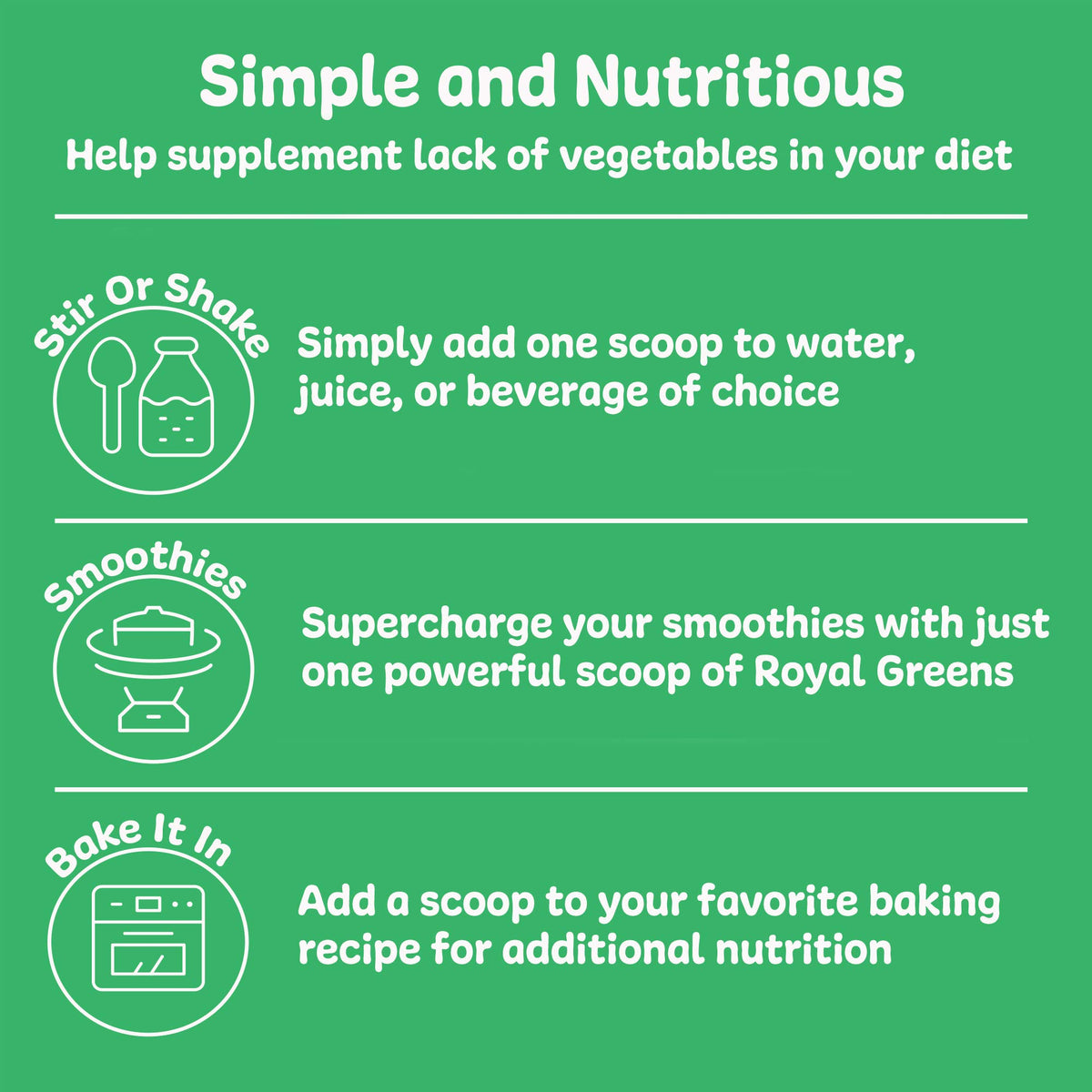 Royal Greens de New Vitality, emballage avec logo et informations