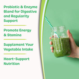 Royal Greens de New Vitality, mélange avec des fruits dans un smoothie