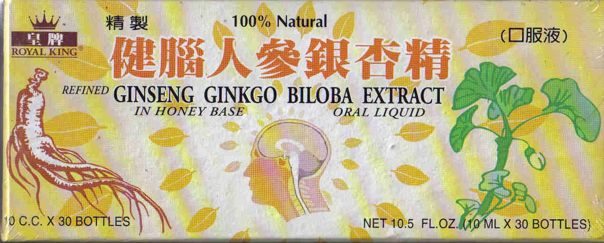 Royal King Extrait de Ginseng et Ginkgo Biloba 10 ml flacon avant