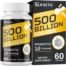 RSETU Probiotiques pour Hommes 500 Milliards CFU 60 Capsules - vue avant