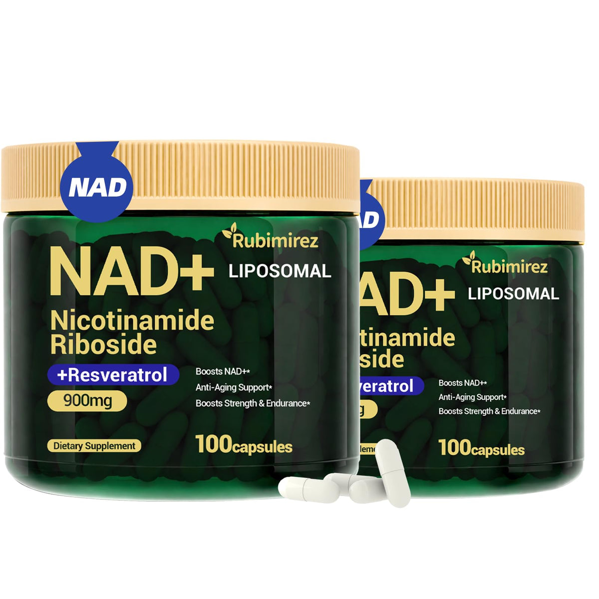 Rubimirez Complément Alimentaire NAD+ 900mg, flacon avant
