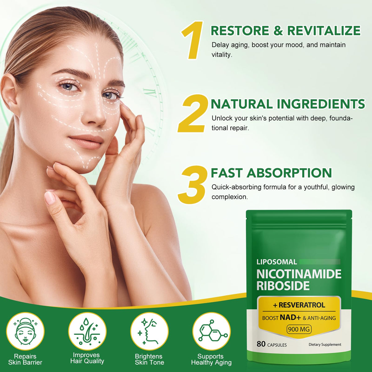 Ruduwu complément NAD, capsules dans une main