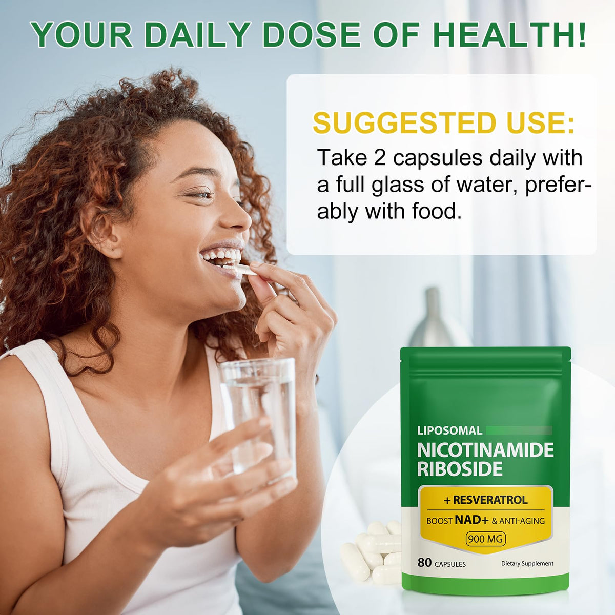 Ruduwu complément NAD, sachet arrière avec informations nutritionnelles
