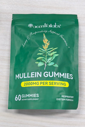Ruduwu Gummies de Mullein sur un fond de table en bois