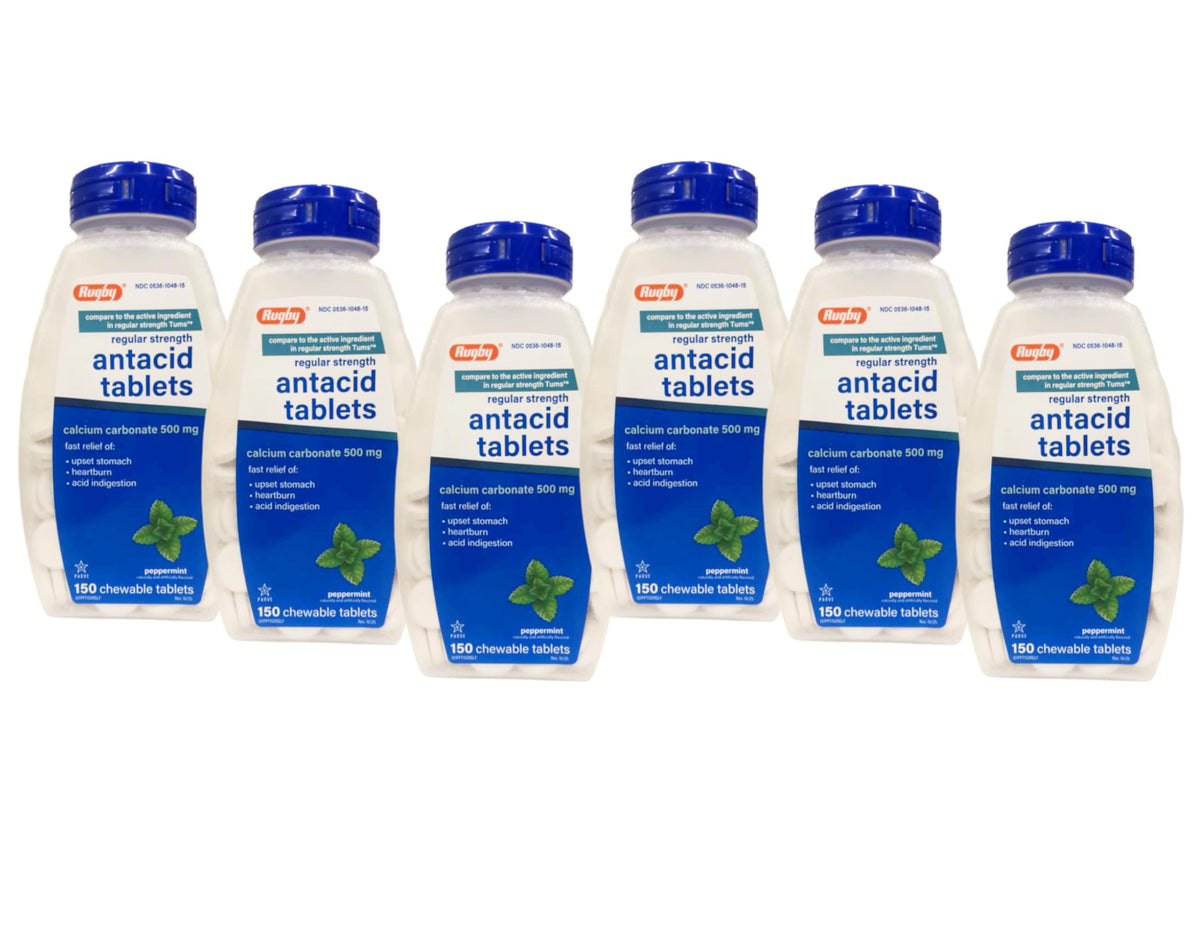 RUGBY LABORATORIES Calcium Carbonate 500mg comprimés à mâcher menthe vue de face