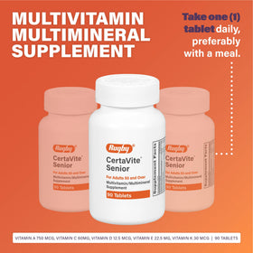 RUGBY LABORATORIES CertaVite Senior Multivitamines avec étiquette et ingrédients