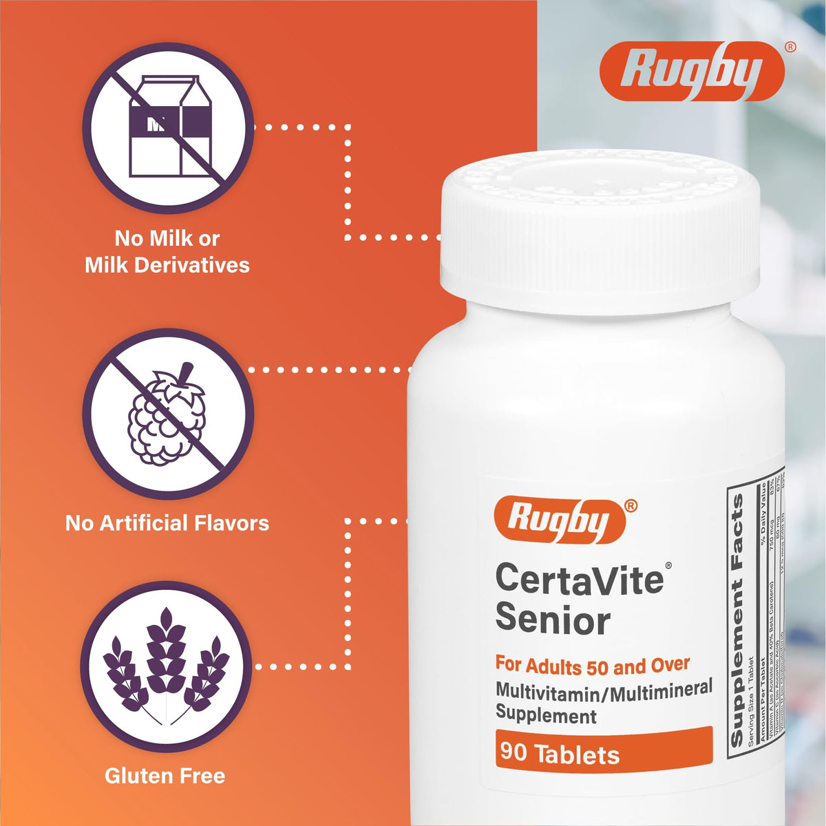 RUGBY LABORATORIES CertaVite Senior Multivitamines sur une table