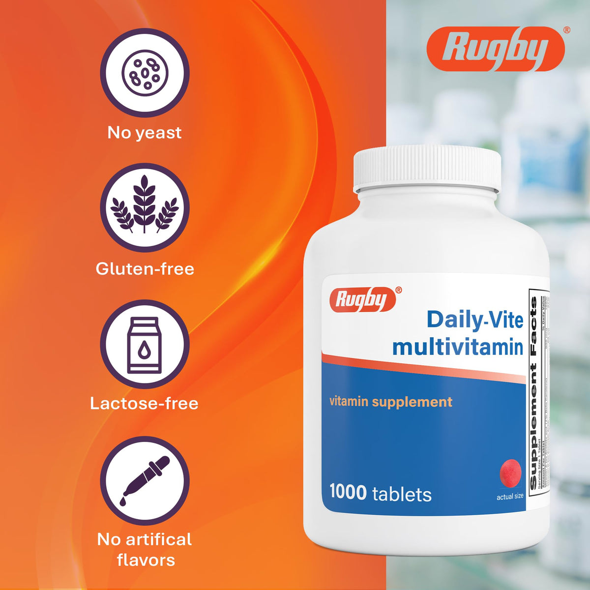 RUGBY LABORATORIES Daily-Vite 1000 comprimés avec des fruits