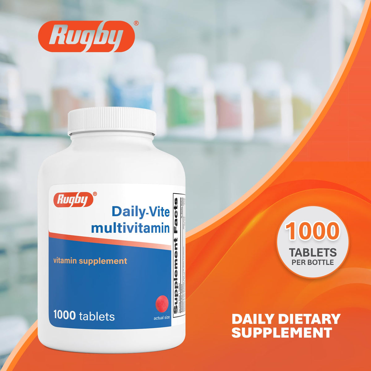 RUGBY LABORATORIES Daily-Vite 1000 comprimés vue latérale