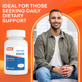 RUGBY LABORATORIES Niacine 1000mg Captabs sur une table