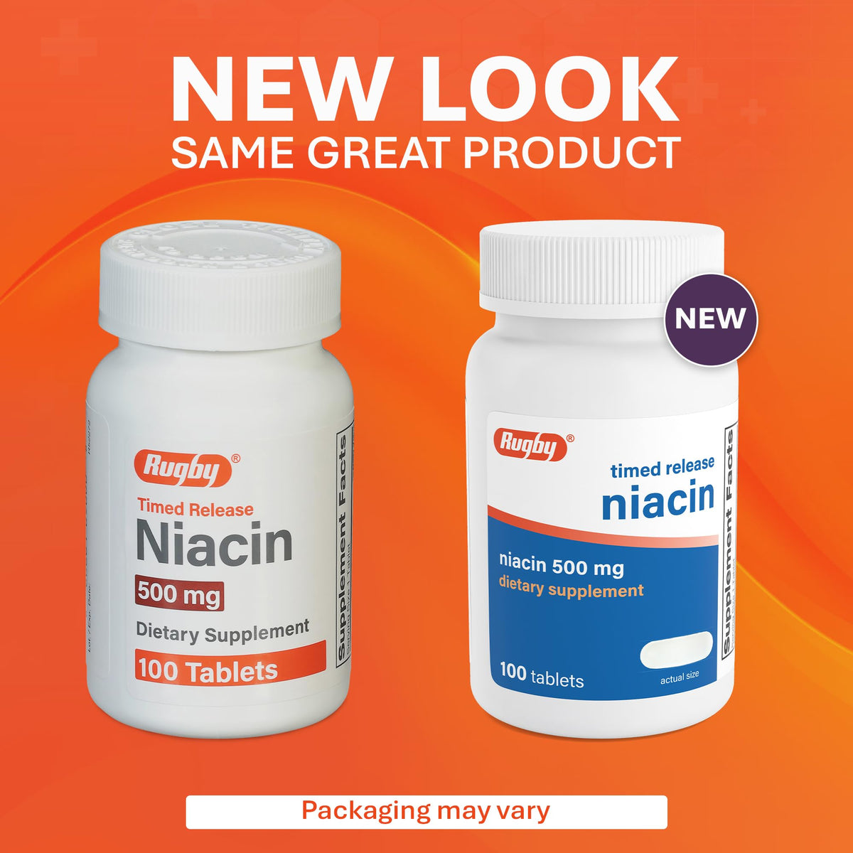 RUGBY LABORATORIES Niacine 500mg 100 Tablettes avec emballage