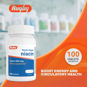 RUGBY LABORATORIES Niacine 500mg 100 Tablettes vue arrière