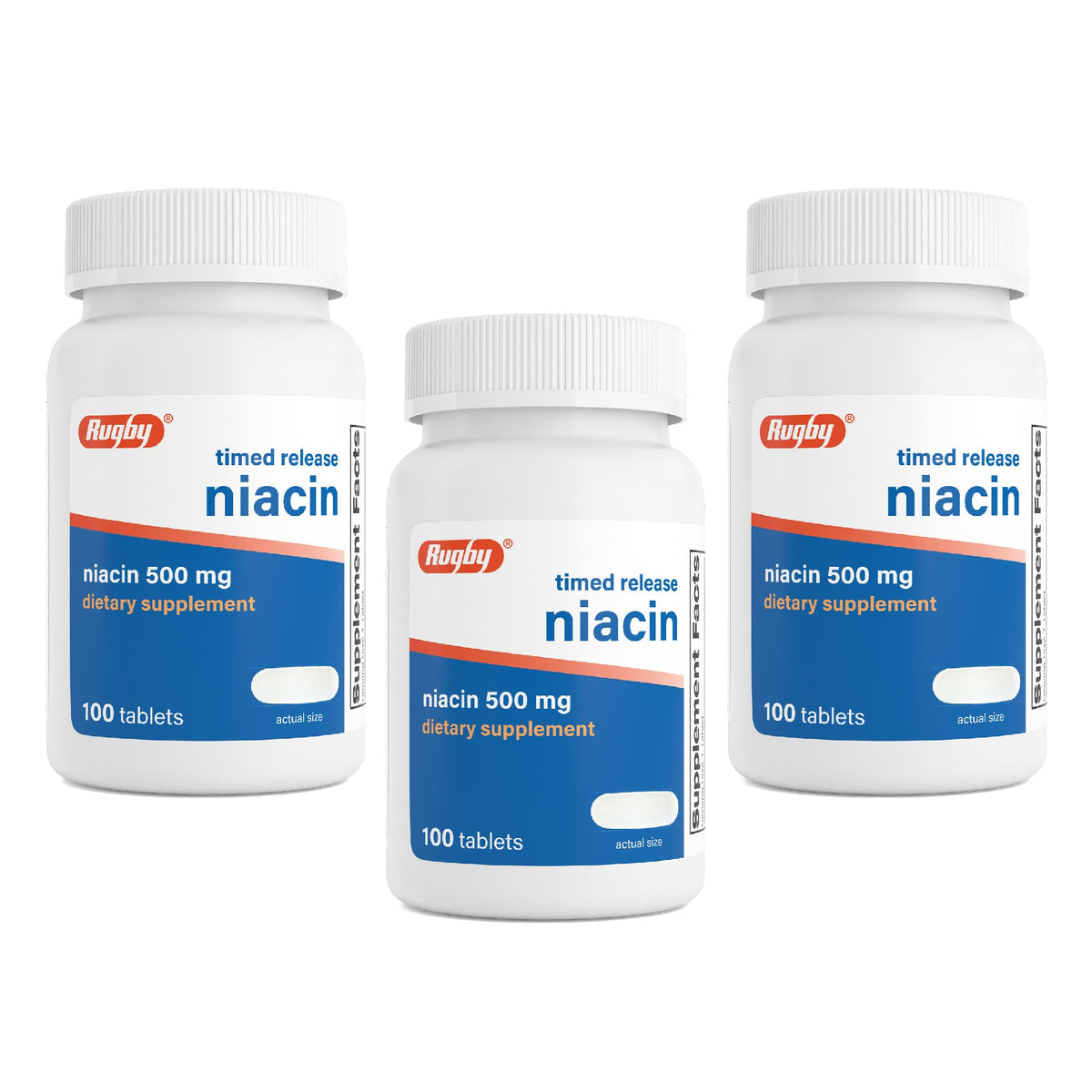 RUGBY LABORATORIES Niacine 500mg 100 Tablettes vue avant
