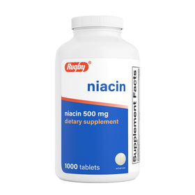 RUGBY LABORATORIES Niacine 500mg comprimés, vue avant du flacon
