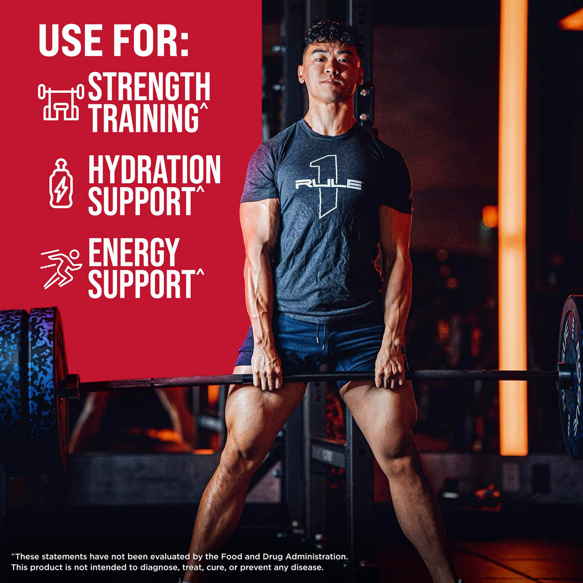Rule 1 Proteins Charged Creatine 360g back view with nutritional information