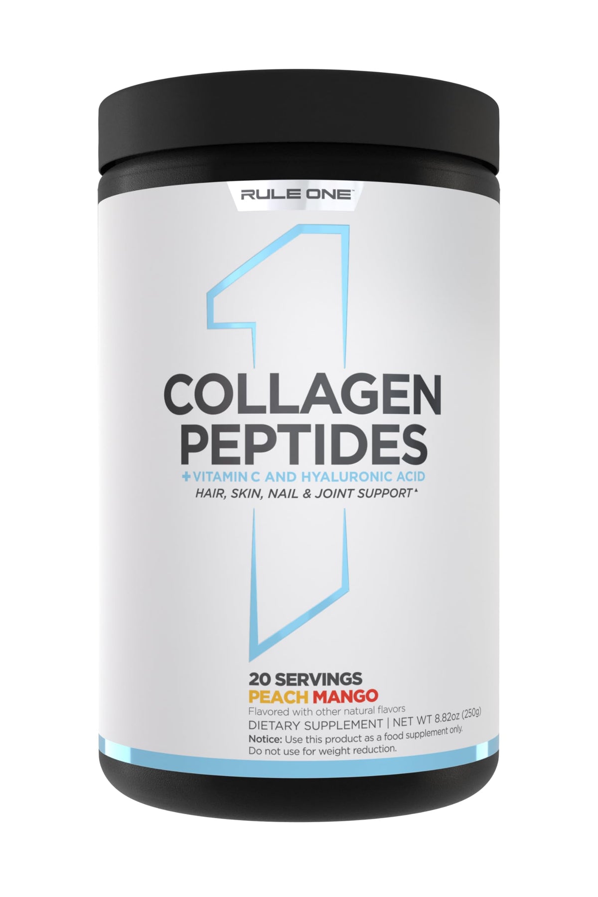 Rule 1 Proteins Collagen Peptides Pêche Mangue 350g vue de face