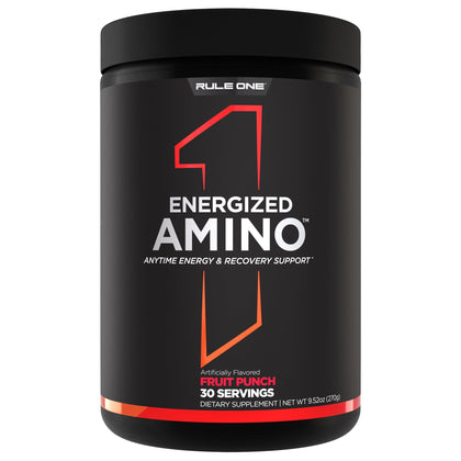 Rule 1 Proteins Energized Amino Fruit Punch 408g vue de face