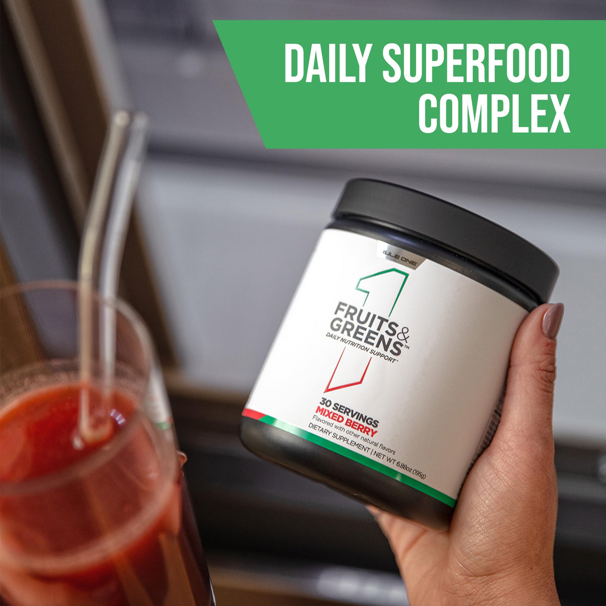 Rule 1 Proteins Fruits & Greens Poudre 280g avec cuillère doseuse