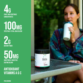 Rule 1 Proteins Fruits & Greens Poudre 280g étiquette et ingrédients
