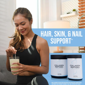 Rule 1 Proteins Peptides de Collagène 640g en utilisation dans un smoothie