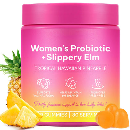 Rulviou Gummies Probiotiques pour Femmes 60 Comp. Saveur Ananas vue de face