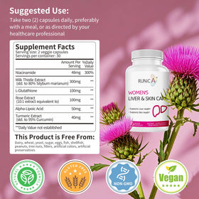RUNICA Chardon-Marie 300mg 60 capsules avec ingrédients sur le côté