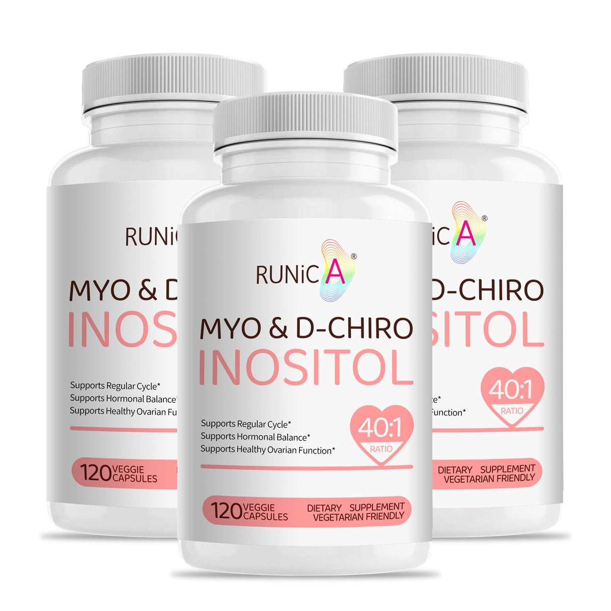 RUNICA Myo-Inositol & D-Chiro Inositol 40:1 360 capsules front view