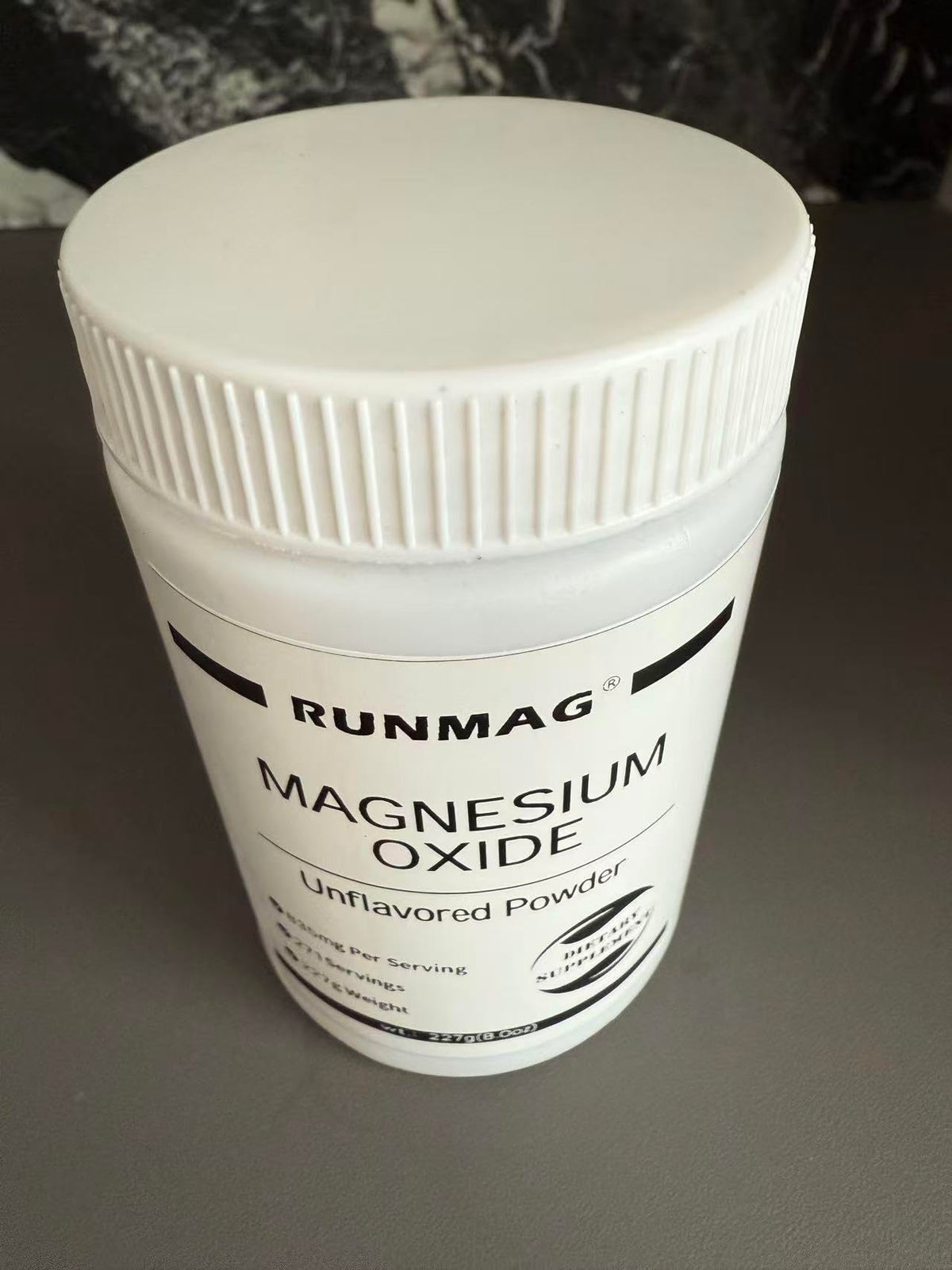 RUNMAG Poudre d'Oxyde de Magnésium Pur 227g avec une cuillère