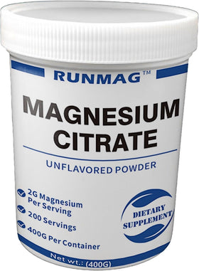 RUNMAG Poudre de Citrate de Magnésium 400g vue avant