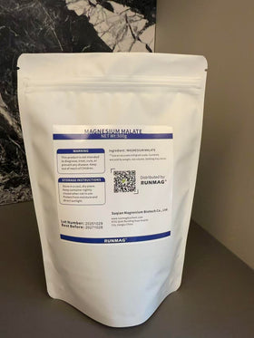 RUNMAG Poudre de Malate de Magnésium 500g en poudre dans un verre