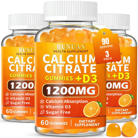 RUNUAN Gummies Calcium 1200mg avec D3 saveur orange vue de face